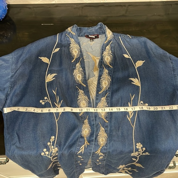 Johnny Was Blue Embroidered Calipso Jacket - Picture 6 of 7